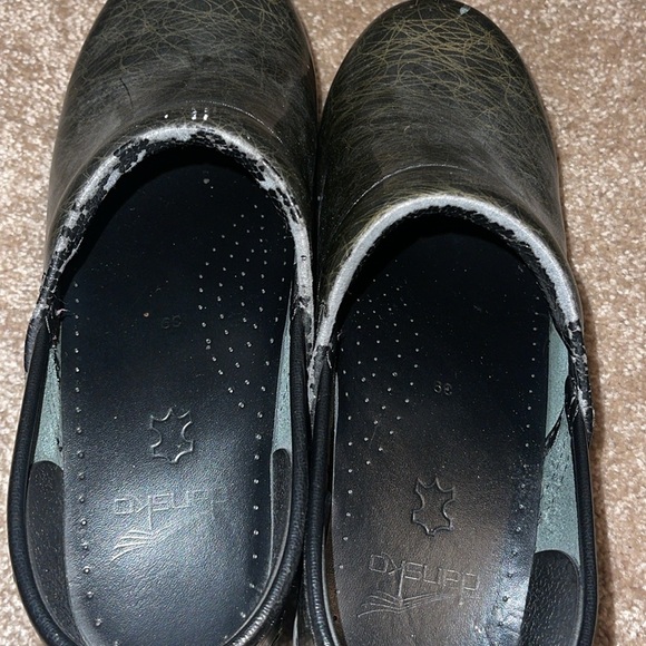 Dansko Black Gold Scribble Clogs Mules - size 39 - Picture 7 of 7